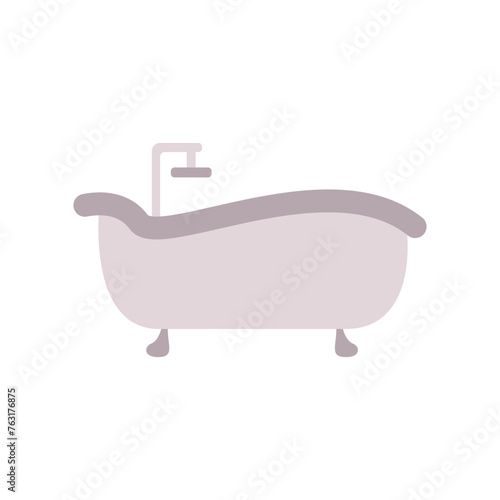Bath icon vector. Bathroom color concept icon. Simple shower vector. A bathtub in a simple multi-colored style. Interior icon for web design. Bathroom furniture.