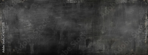 Black anthracite dark gray grey grunge old aged retro stone concrete cement blackboard chalkboard wall floor texture, with cracks - Abstract background banner panorama pattern design template.. photo