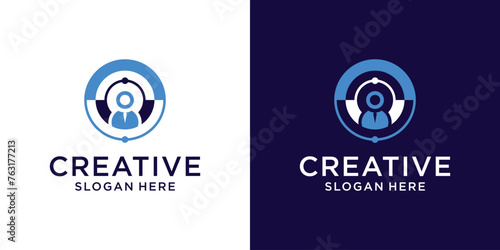 People technology logo design vector
