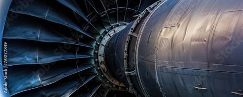 Airplane turbine fan close up, for background