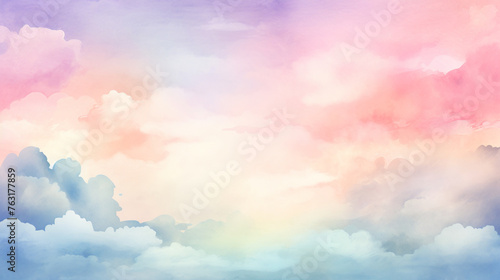 colorful watercolor style cloudy weather background ai visual concept