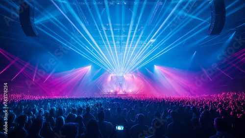 Wallpaper Mural Concert crowd in front of a bright stage with bright stage lights Torontodigital.ca