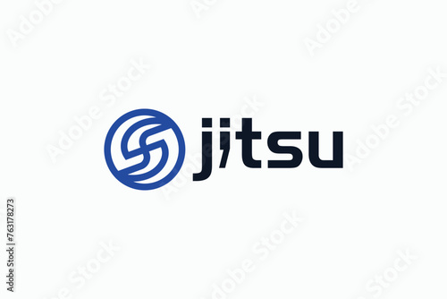 letter S with jitsu logo design template photo