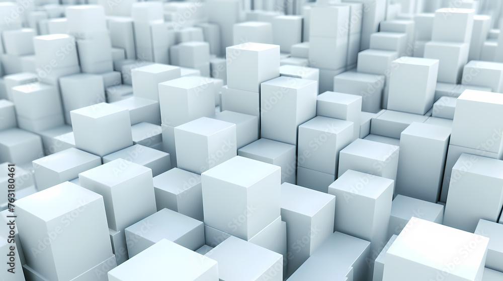 Abstract Background, Clean And Smooth Texture - A Group Of White Cubes Abstract Background, Clean And Smooth Texture - A Group Of White Cubes
