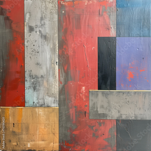Avant-Garde Art: Abstract Brutalist Painting in Ultrarealistic Style