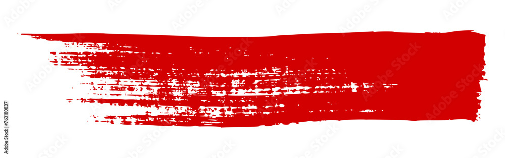 Red paintbrush isolated on transparent background. Vector illustration