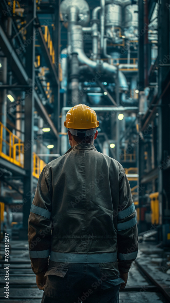 Ingenieur im Betrieb mit PSA geht durch die Produktionshalle und spricht mit Facharbeitern Datenauswertung in der Produktion Generative AI Ingenieur im Betrieb mit PSA geht durch die Produktionshalle und spricht mit Facharbeitern Datenauswertung in der Produktion Generative AI