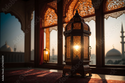   lantern decoration Islamic holiday Ramadan Kareem  wallpaper background