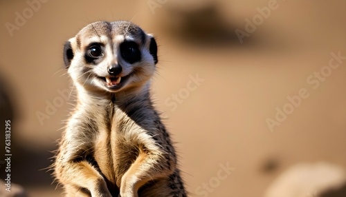 A Meerkat With A Joyful Expression Upscaled 8