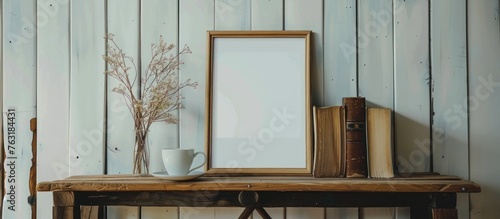 Vintage frame mockup in living room © Gethuk_Studio