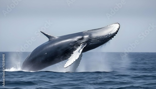 A Blue Whale With A School Of Fish Swimming In Its Upscaled 6