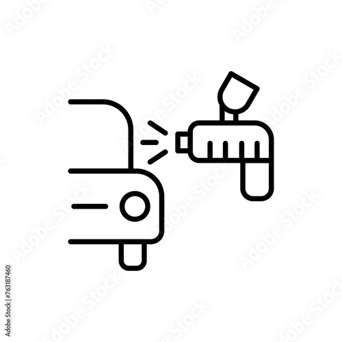 Car paint outline icons, minimalist vector illustration ,simple transparent graphic element .Isolated on white background