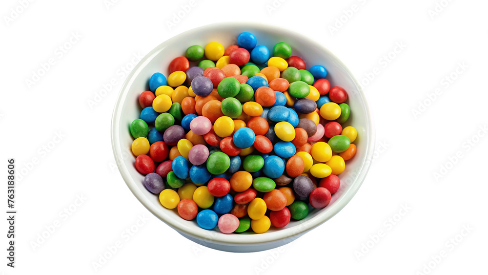 Scattered multicolored candies. isolated on transparent background.
