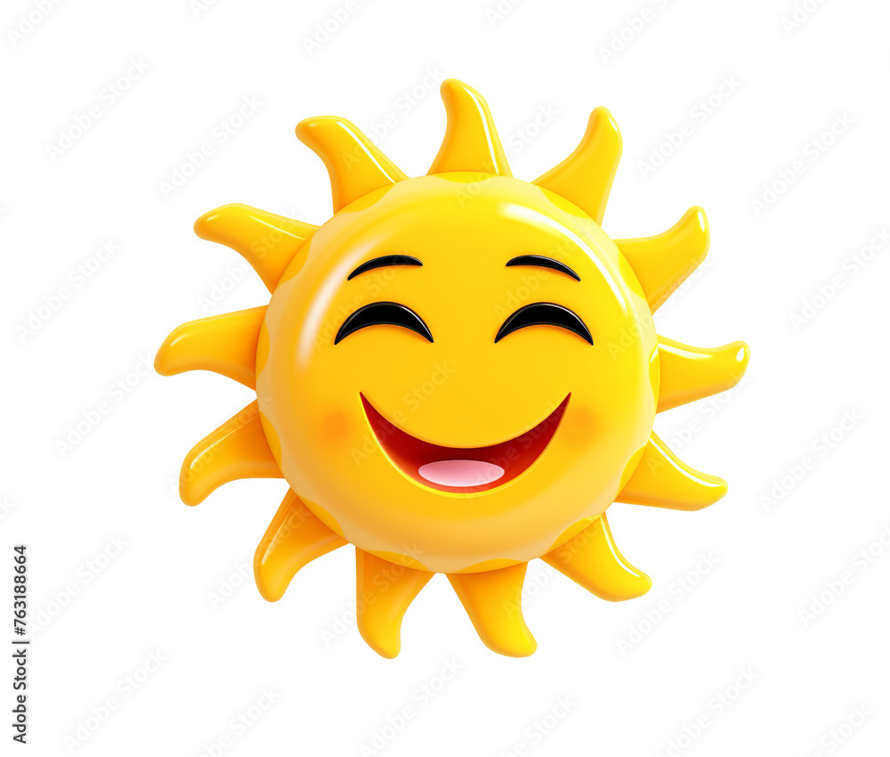 Cute kawaii smiling sun. Funny Happy Character star isolated on white background