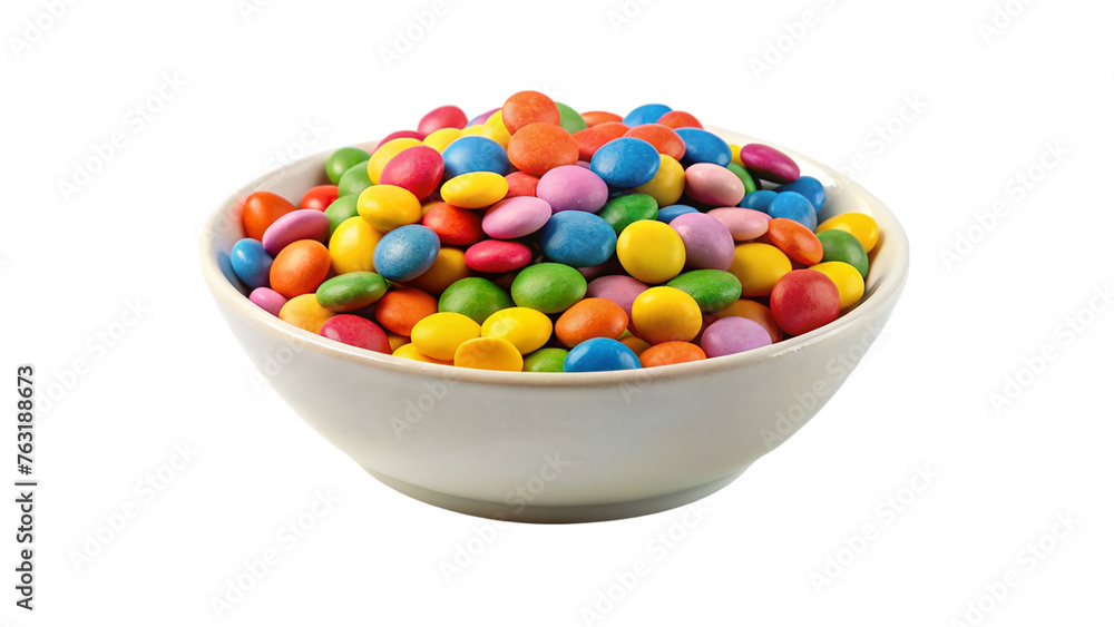 Scattered multicolored candies. isolated on transparent background.