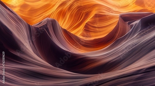 A photograph shows an orange and brown slot canyon with undulating wave-like walls.
