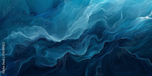 Blue abstract background with the ocean, wave, tide, current feeling. © killykoon