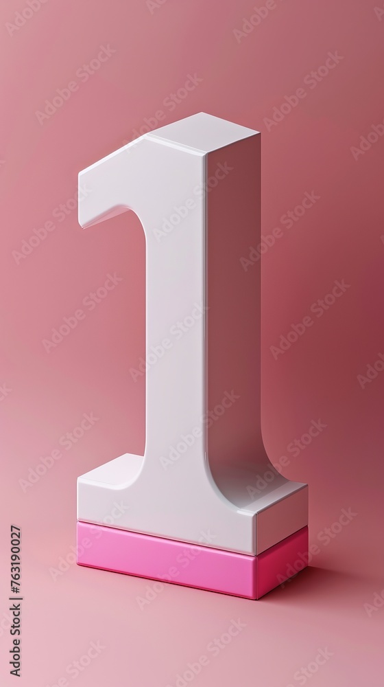 number one on a pink background. number one on a pink background.