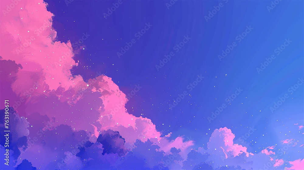 Beautiful background with pink and purple clouds