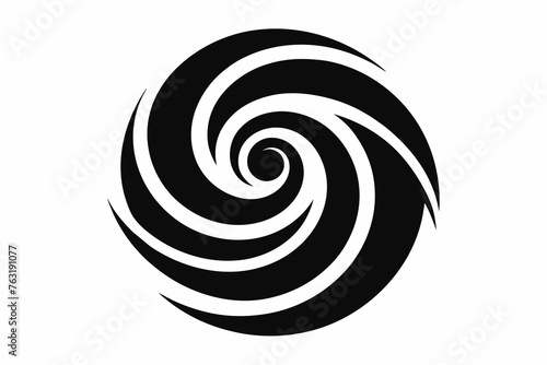 spiral logo silhouette white background © Chayon Sarker