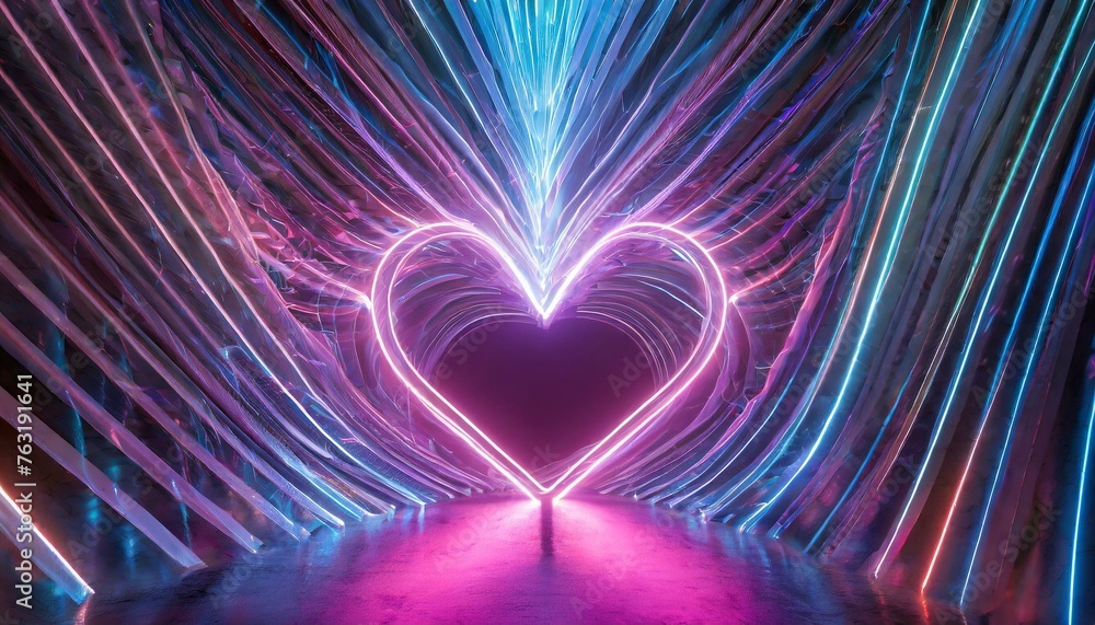 abstract background with heart neon colors