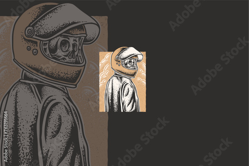 The motorbike logo with a skull rider reflects the spirit of courage and assertiveness on the road. He interprets the courage to face challenges and awareness of the shortness of life.