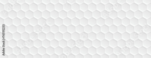Hexagons seamless white background. Vector illustration.