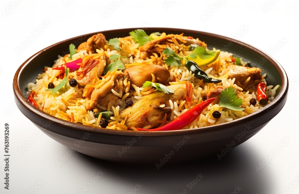 A bowl with chicken and vegetables in it in th
A bowl with chicken and vegetables in it in th