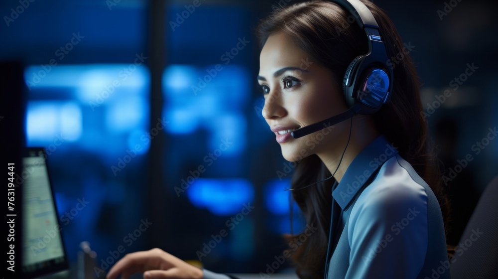 Dynamic tech environment receptionist managing computer inquiries Dynamic tech environment receptionist managing computer inquiries