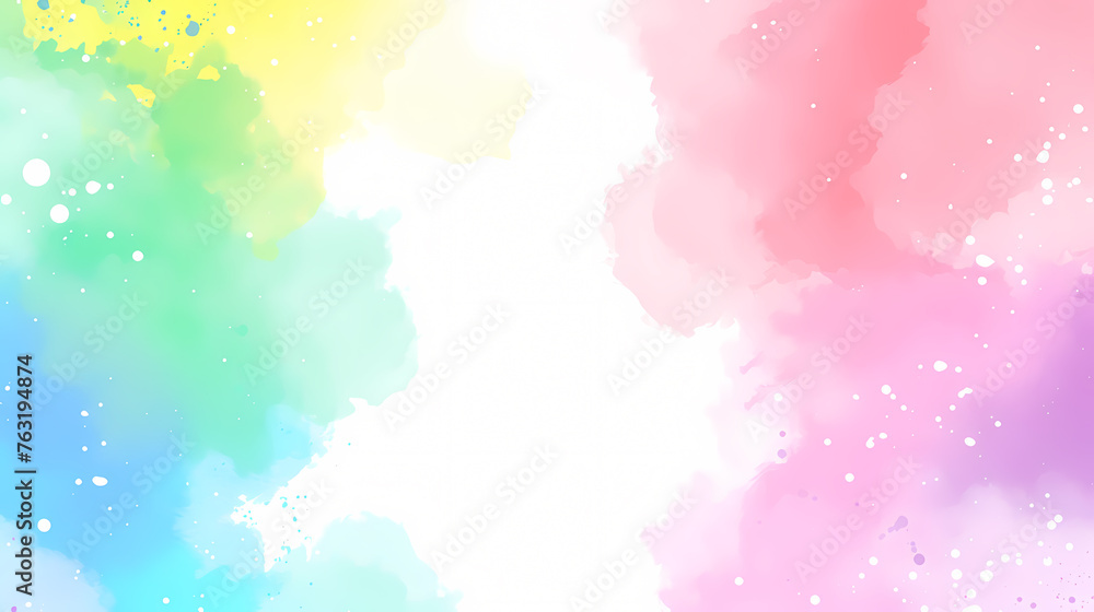 Background, Using One Texture In Watercolor Brushstrokes - A Rainbow Colored Cloud