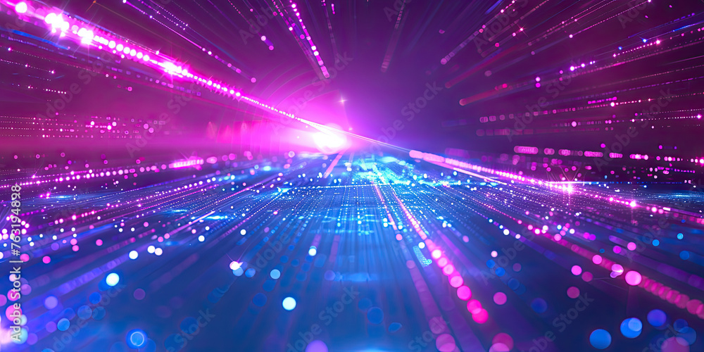 Fototapeta premium Futuristic technology abstract background with lines for network, big data, data center, server, internet, speed. Abstract neon lights into digital technology