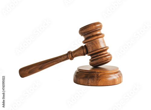 Wooden Judge's gavel on isolated background, Law concept