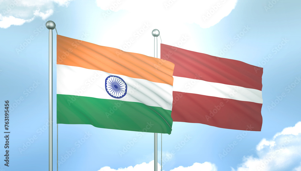 India and Latvia Flag Together A Concept of Relations India and Latvia Flag Together A Concept of Relations