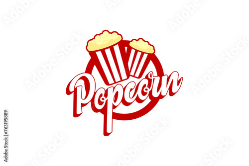 popcorn logo vector icon illustration