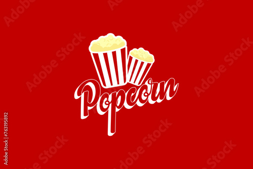 popcorn logo vector icon illustration