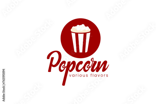 popcorn logo vector icon illustration