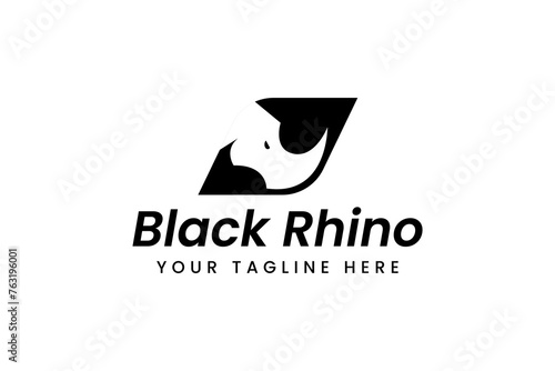 rhino logo vector icon illustration