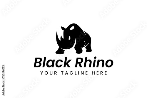 rhino logo vector icon illustration