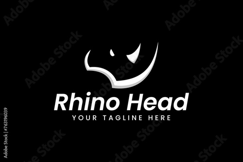 rhino logo vector icon illustration