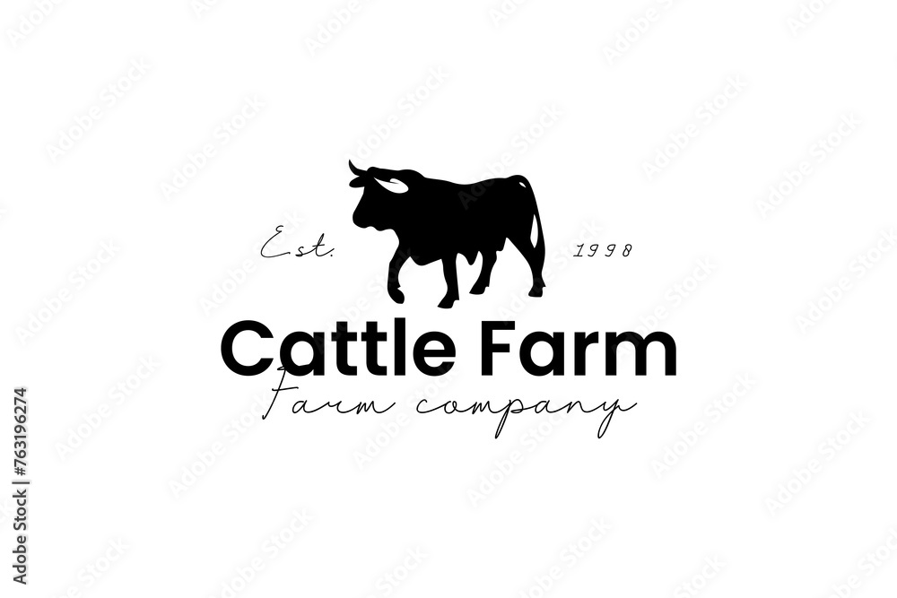 cattle farm logo vector icon illustration