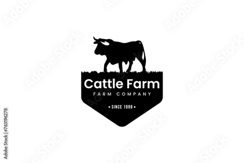 cattle farm logo vector icon illustration