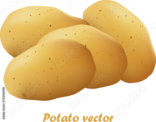 potatoes isolated on white background