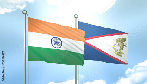 India and Samao Flag Together A Concept of Relations photo