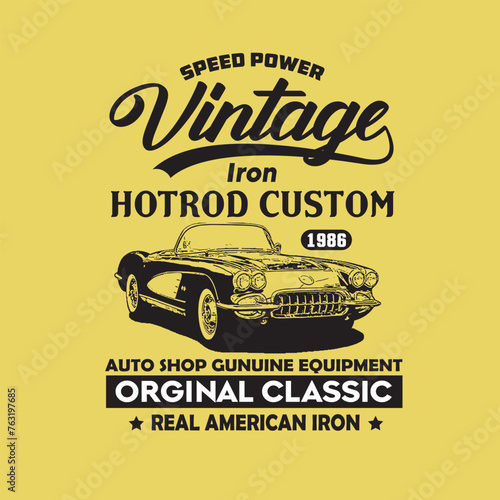 Speed power vintage iron hotrod custom (1986) auto shop gunuine equipment orginal classic real american iron  