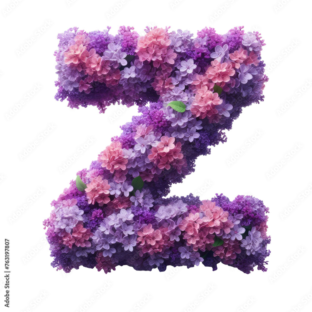Isolated Floral Letter on a Clear PNG Canvas, Generative AI Isolated Floral Letter on a Clear PNG Canvas, Generative AI