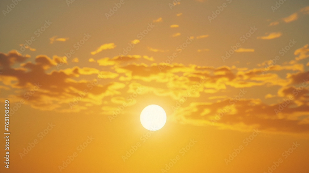 photo of the sun setting in an orange sky