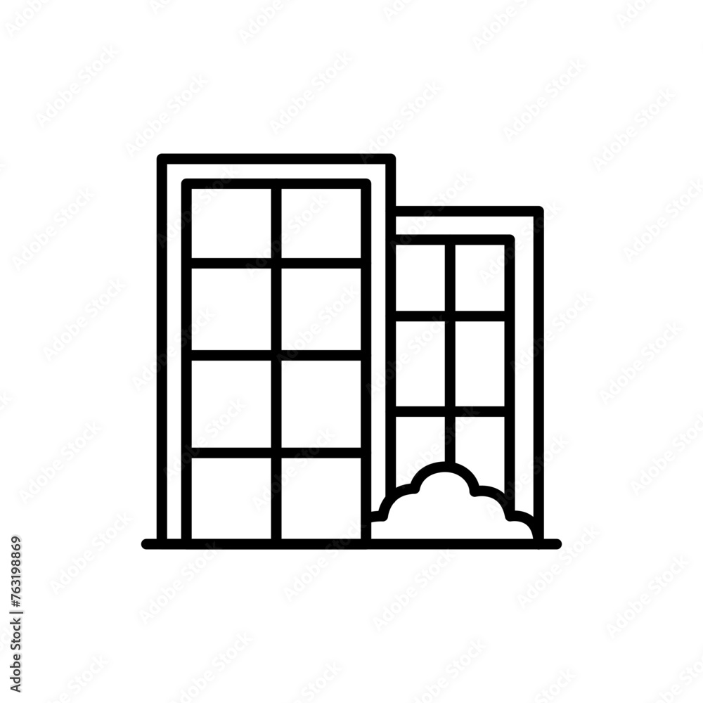 Glass house outline icons, minimalist vector illustration ,simple transparent graphic element .Isolated on white background Glass house outline icons, minimalist vector illustration ,simple transparent graphic element .Isolated on white background