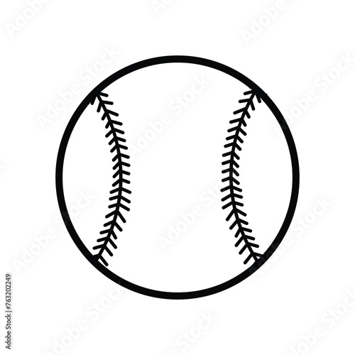 Vector baseball icon. Two-tone version on black and white background. Baseball icon, simple black style. Vector illustration. Eps file 205.