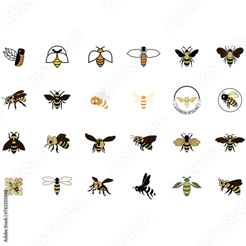 Icon set animal bee logo © Rochimah