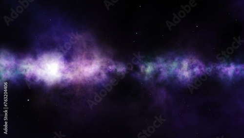 Fantasy universe with stars and nebula cloud illustration background.